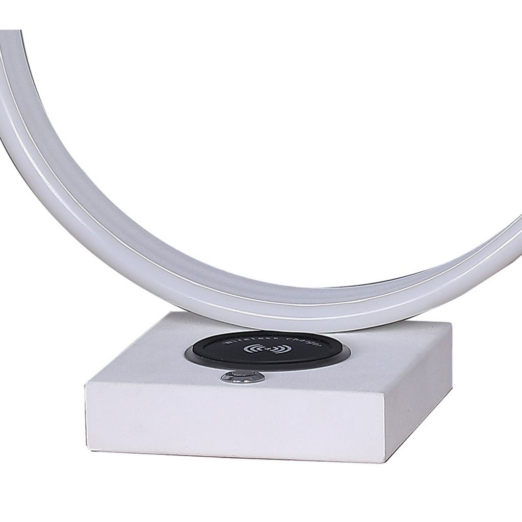 Metal C Shaped Table Lamp with USB Plugin, White - View 4