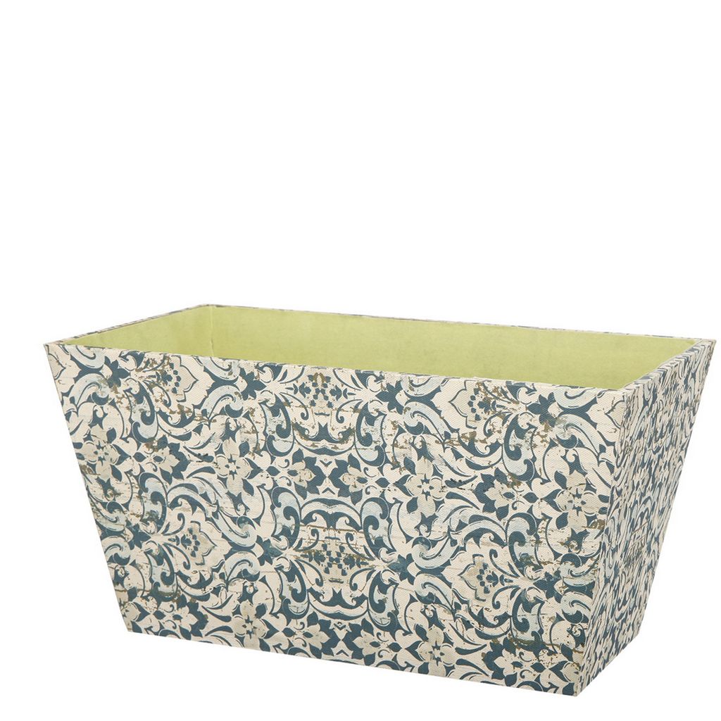 Rectangular Containers with Narrow Bottom, Set of 3, Blue and Beige - View 4