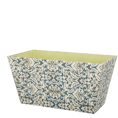 Rectangular Containers with Narrow Bottom, Set of 3, Blue and Beige - View 4