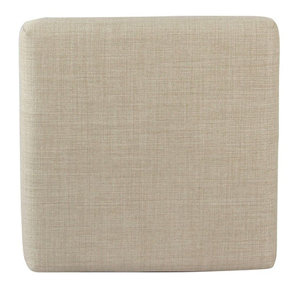 Open Back Metal Counter Stool with Fabric Upholstered Padded Seat, Beige and Black - View 5
