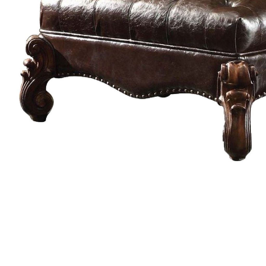 Majestic Ottoman, 2 Tone Dark Brown & Cherry Oak - View 3