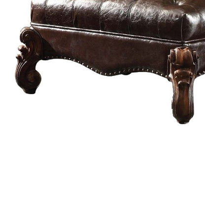 Majestic Ottoman, 2 Tone Dark Brown & Cherry Oak - View 3