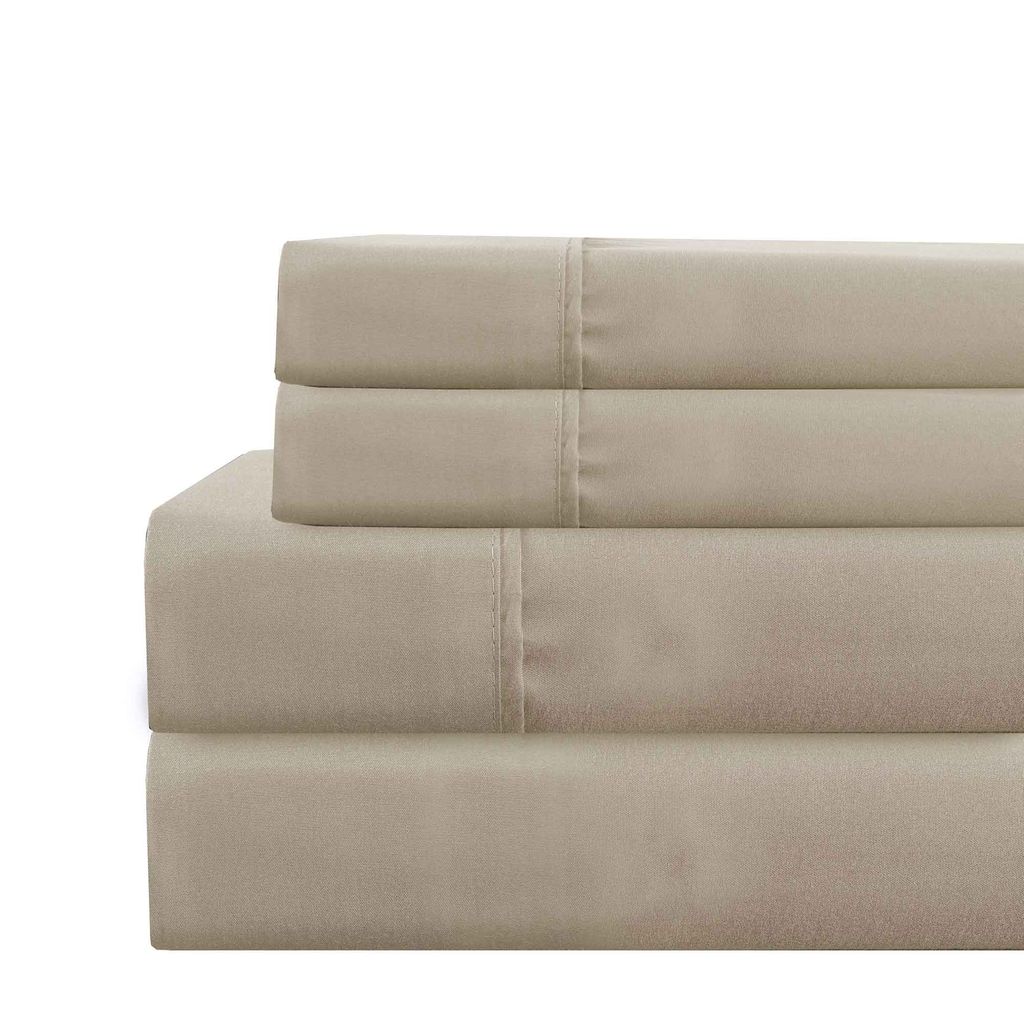 Lanester 4 Piece Full Size Deep Pocket Sheet Set The Urban Port, Taupe Gray