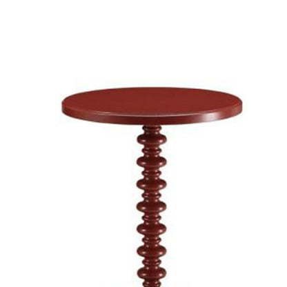 Astonishing Side Table With Round Top, Red - View 6