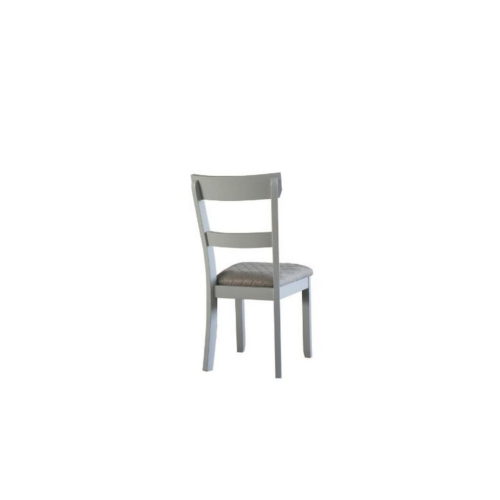 Side Chair with Fabric Seat and Open Back, Set of 2, Beige - View 5