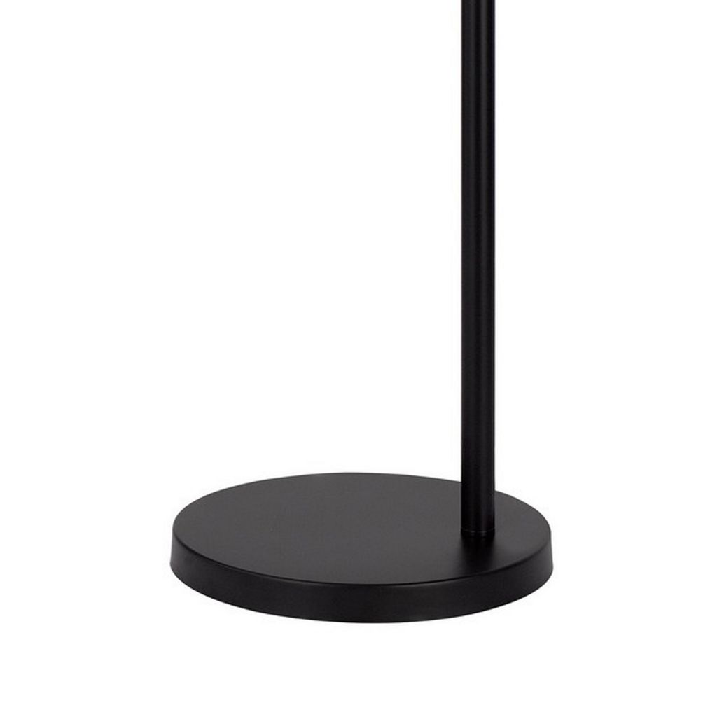 61 Inch Modern Floor Lamp, Hanging Mesh Shade, Metal Base, Black - View 4