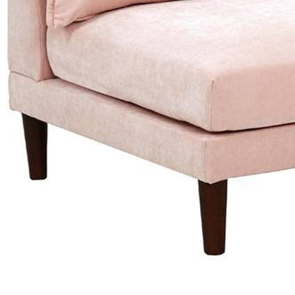 Rio 33 Inch Modular Armless Sofa Chair, Lumbar Cushion, Blush Pink - View 4