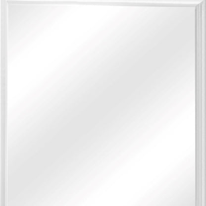 Square Molded Wooden Frame Dresser Mirror, White and Silver - View 5