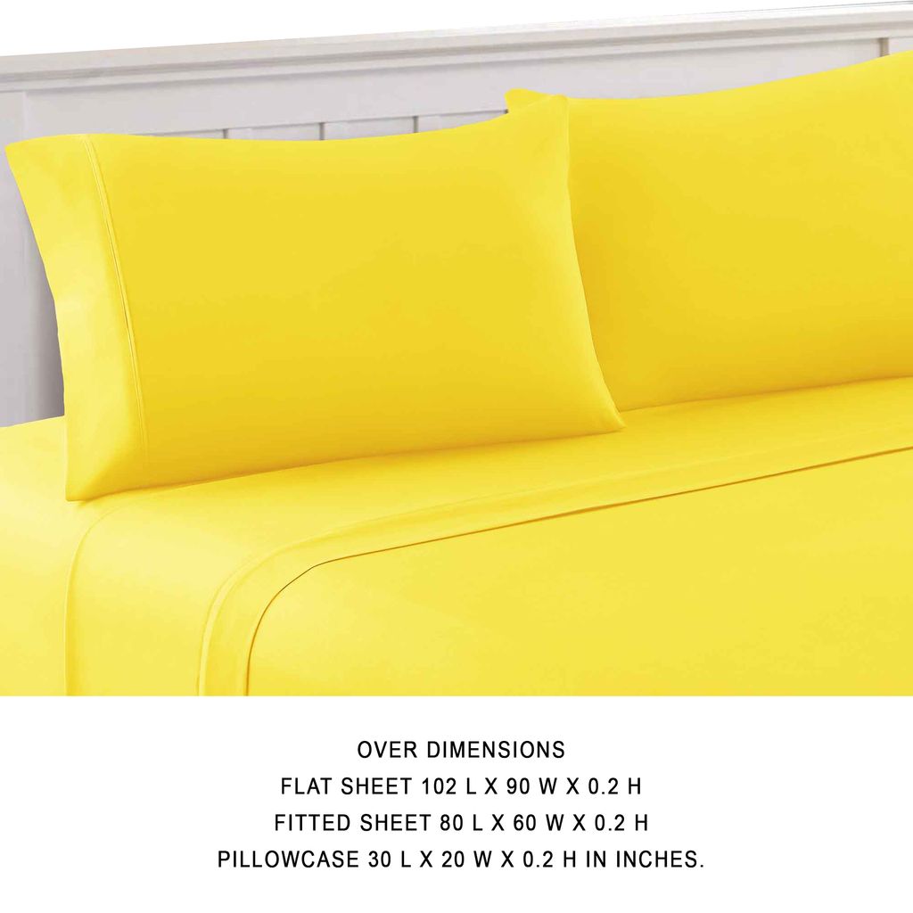 Bezons 4 Piece Queen Size Microfiber Sheet Set The Urban Port, Yellow - View 3