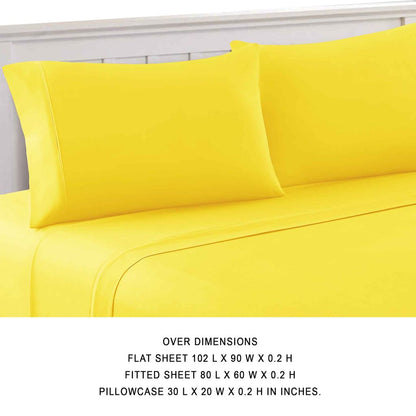 Bezons 4 Piece Queen Size Microfiber Sheet Set The Urban Port, Yellow - View 3
