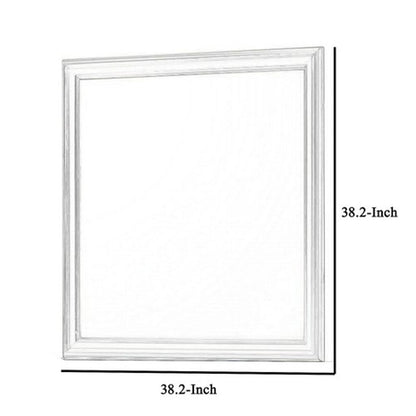 Square Molded Wooden Frame Dresser Mirror, Antique Silver - View 6