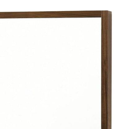 Noe 40 Inch Modern Wall Mirror, Sleek Wood Frame, Walnut Veneer - View 2