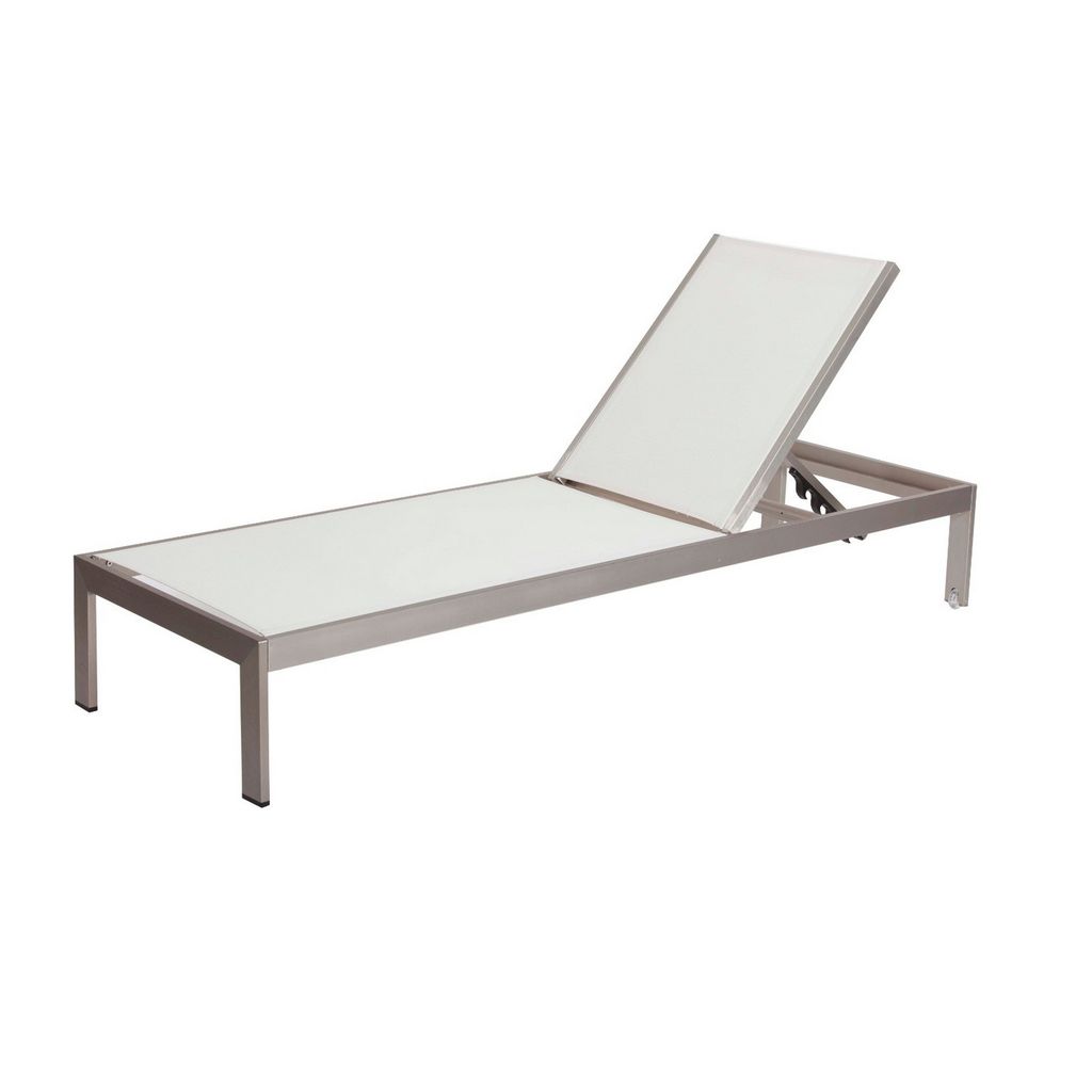Anodized Aluminum Modern Patio Lounger In White - View 6