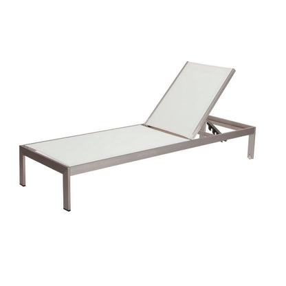 Anodized Aluminum Modern Patio Lounger In White - View 6