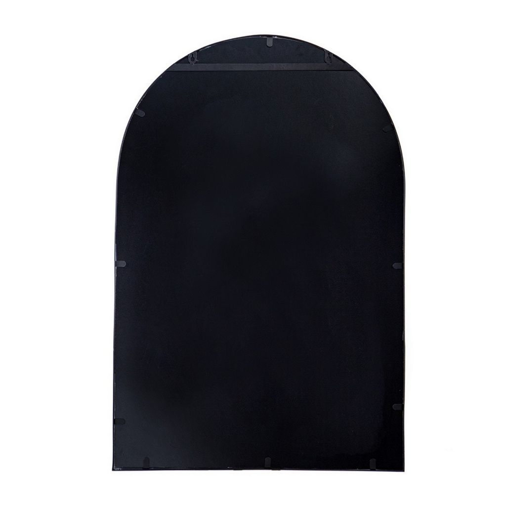 Cod 36 Inch Wall Mounted Mirror, Wide Arched Design Black Metal Frame - View 3