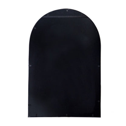 Cod 36 Inch Wall Mounted Mirror, Wide Arched Design Black Metal Frame - View 3
