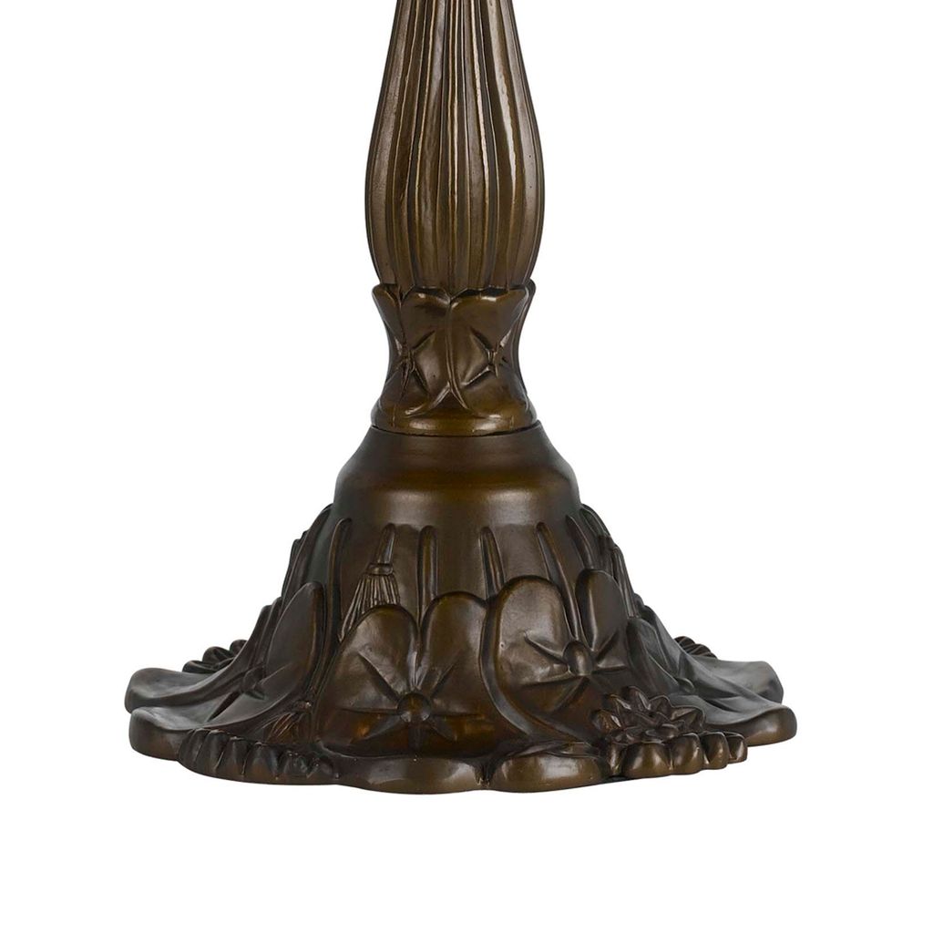 2 Bulb Tiffany Table Lamp with Dragonfly Design Shade, Multicolor - View 2
