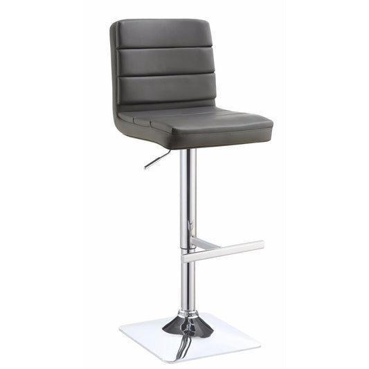 Casual Armless Adjustable Bar Height Stool, Dark Grey, Set of 2