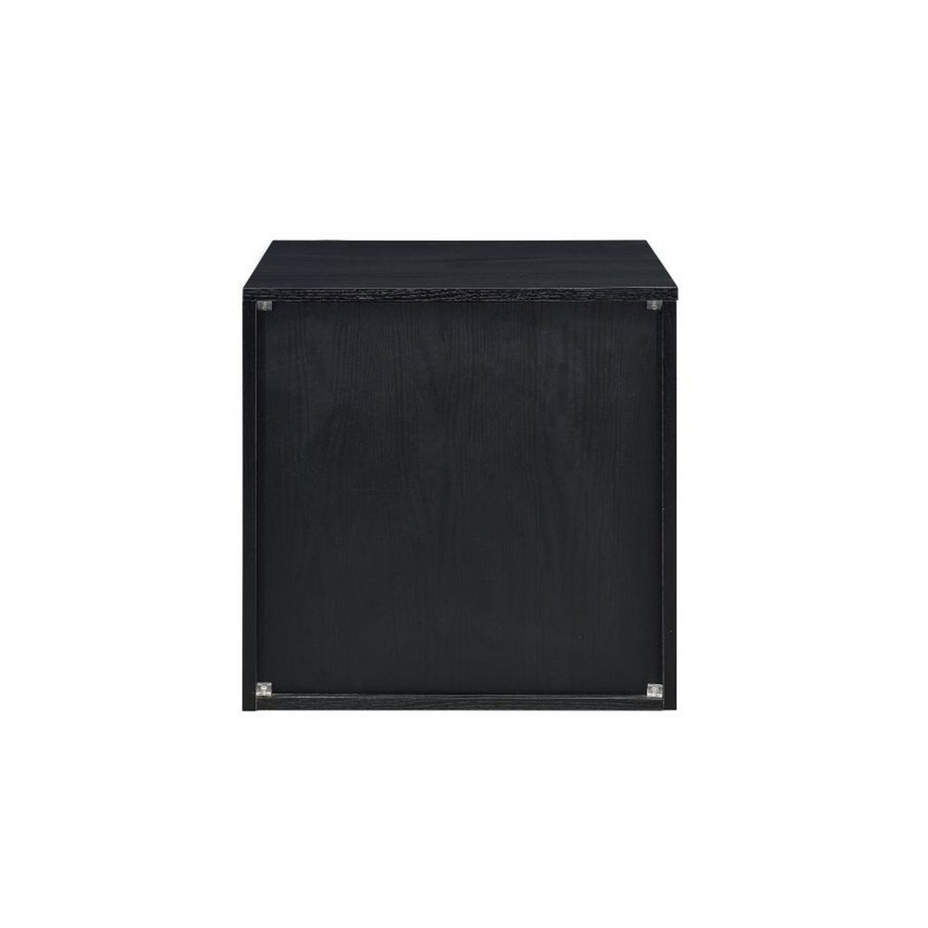 Accent Table with 2 Storage Drawers and Intricate Trimming, Black - View 5