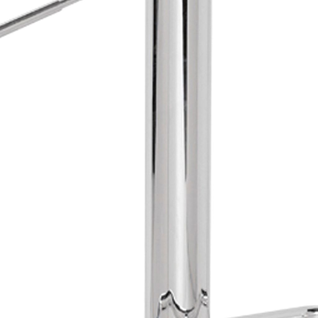 Smart Looking Adjustable Stool with Swivel, Clear & Chrome - View 4