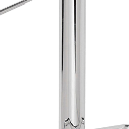Smart Looking Adjustable Stool with Swivel, Clear & Chrome - View 4