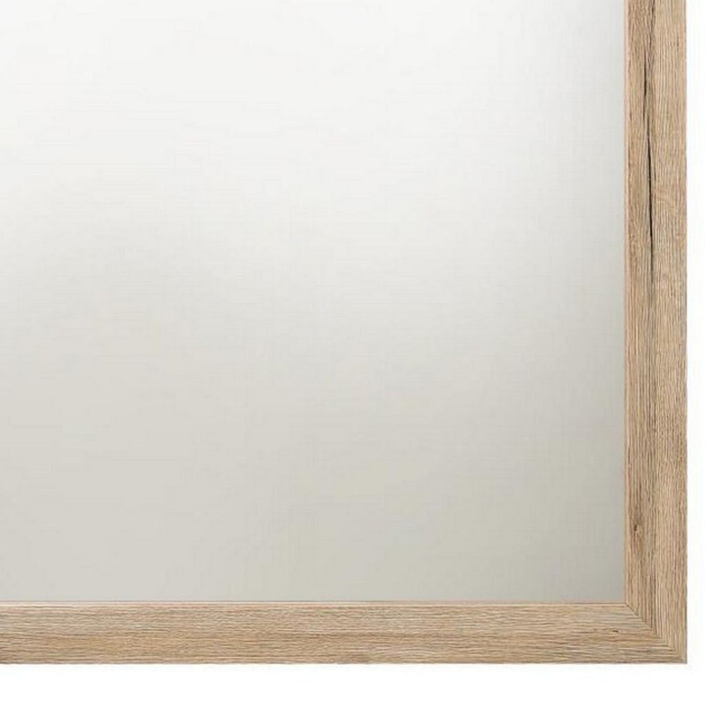 Square Shaped Wooden Mirror with Rough Hewn Texture, Brown - View 5