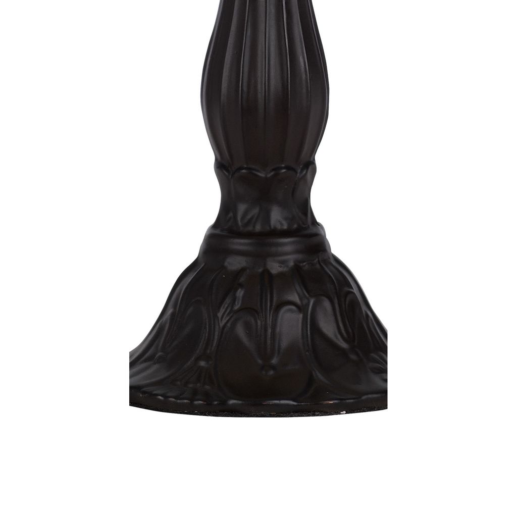 Eli 14 Inch Accent Lamp, Scalloped Stained Tiffany Style Shade, Dark Bronze - View 4