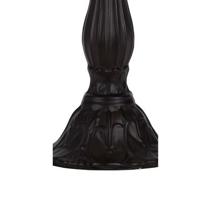 Eli 14 Inch Accent Lamp, Scalloped Stained Tiffany Style Shade, Dark Bronze - View 4
