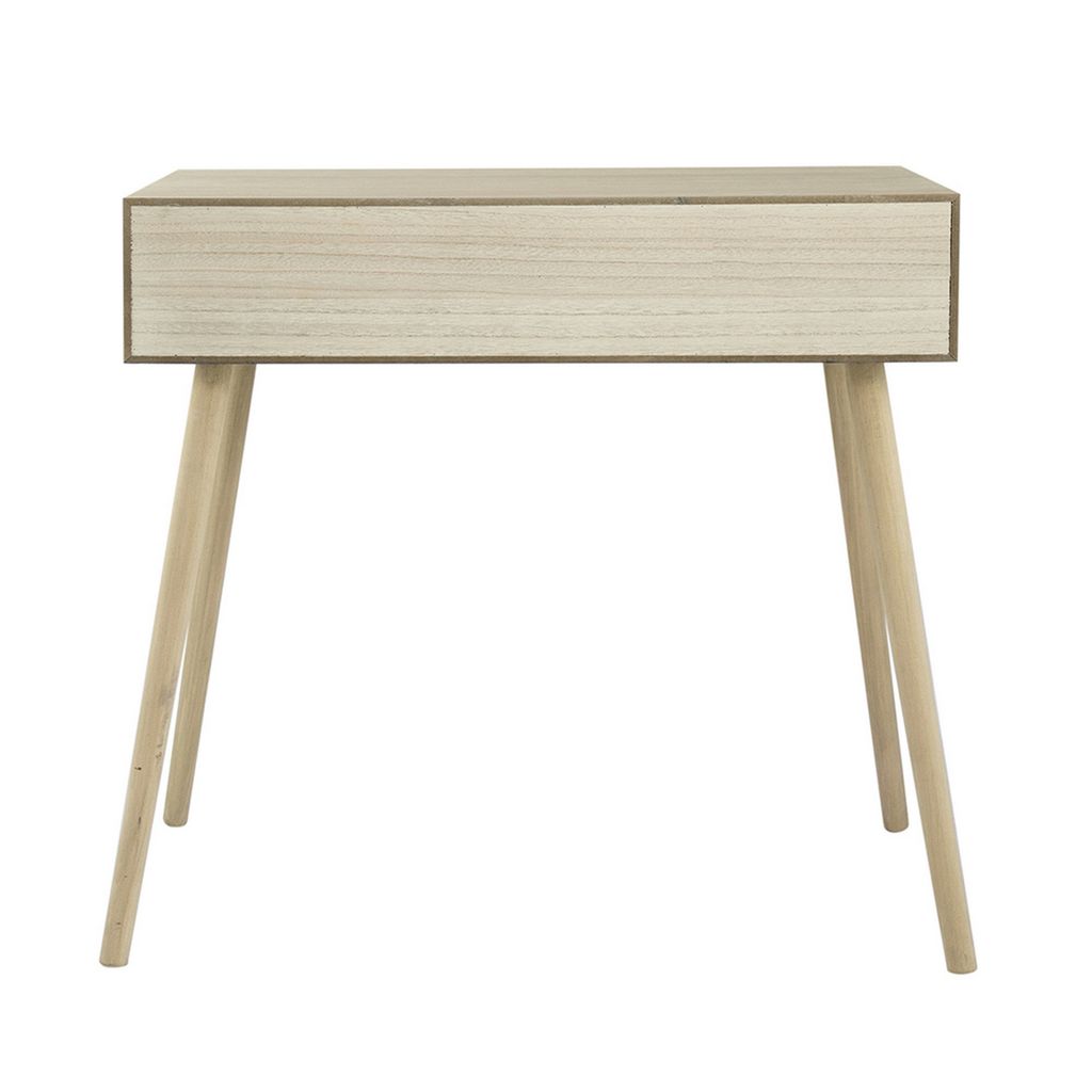Pia 32 Inch Wood Console Table, 2 Drawers, Woven Rattan, Natural Brown - View 4