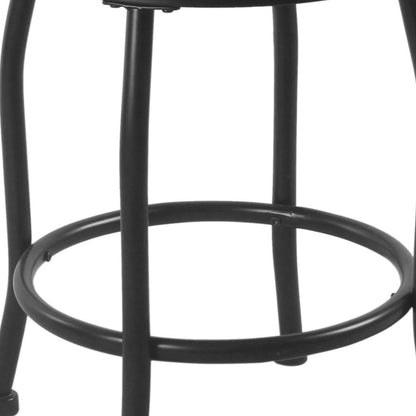 Metal Counter Stool with Swivelling Fabric Padded Seat, Gray and Black - View 4