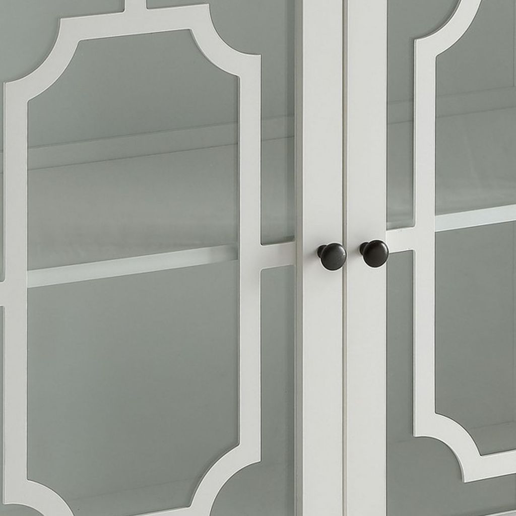 Pali 47 Inch Wall Mirror, Beveled Edge, Art Deco, Faux Crystals, Silver - View 4