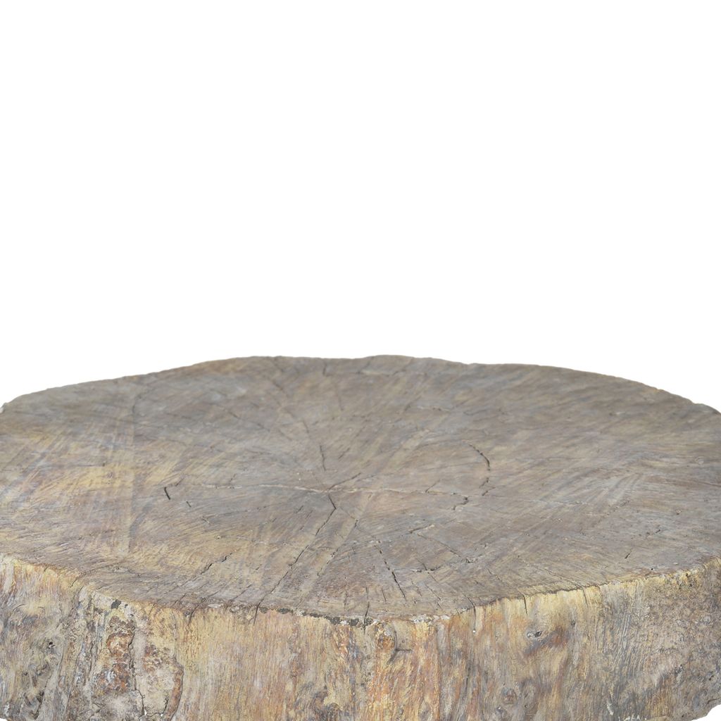 Round Cemented Log Accent, Brown - View 3