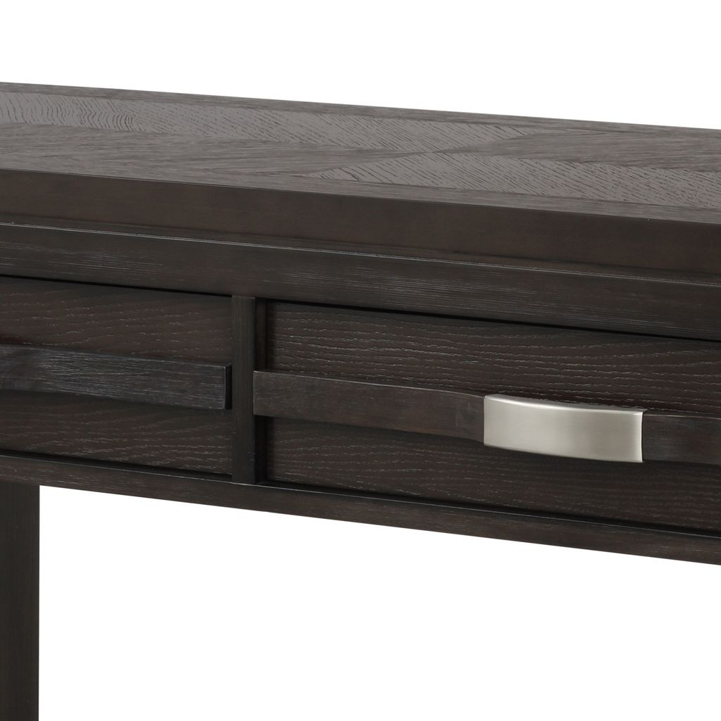Joni 48 Inch Side Console Table, Acacia Wood, 2 Drawer, 1 Shelf, Espresso - View 2