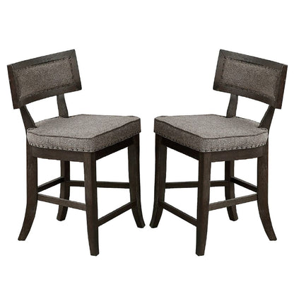 Curved Top Wooden High Chair with Flared Legs, Set of 2, Gray