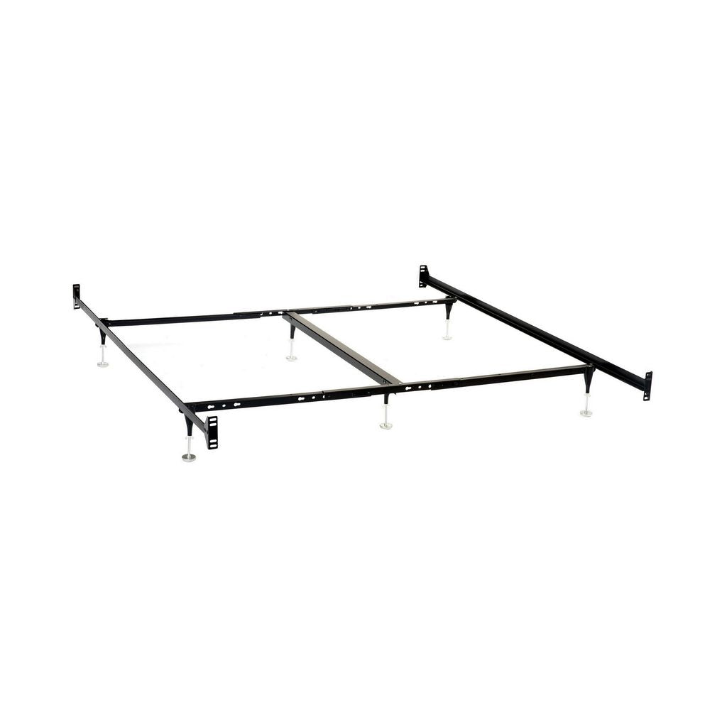 Bed Frame, Queen or King, 6 Metal Legs with Adjustable Glides, Matte Black