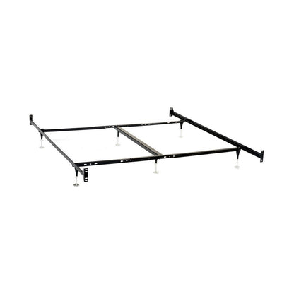 Bed Frame, Queen or King, 6 Metal Legs with Adjustable Glides, Matte Black