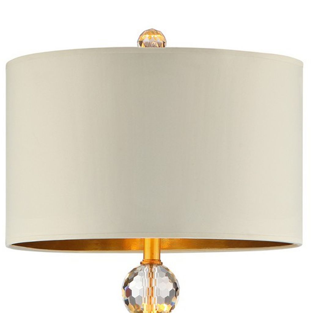 Floor Lamp with Crystal Orb and Metal Stalk Support, Gold - View 5