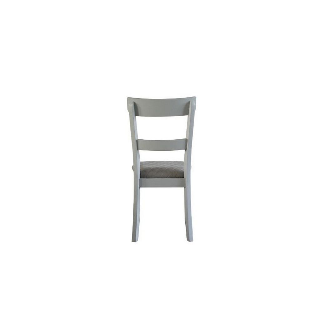 Side Chair with Fabric Seat and Open Back, Set of 2, Beige - View 4