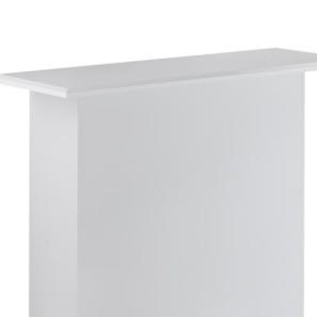 Rectangular Wooden Bar Table with Storage, White and Chrome - View 3