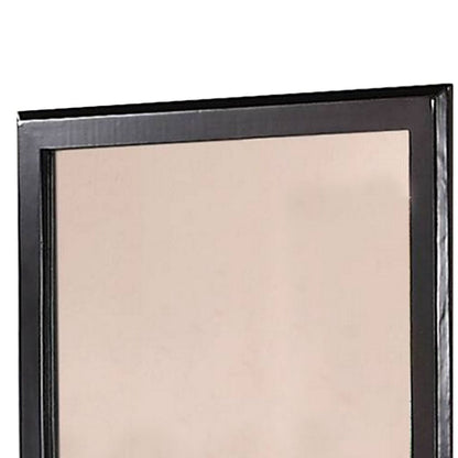 36 Inches Rectangular Wood Encased Mirror, Black - View 2