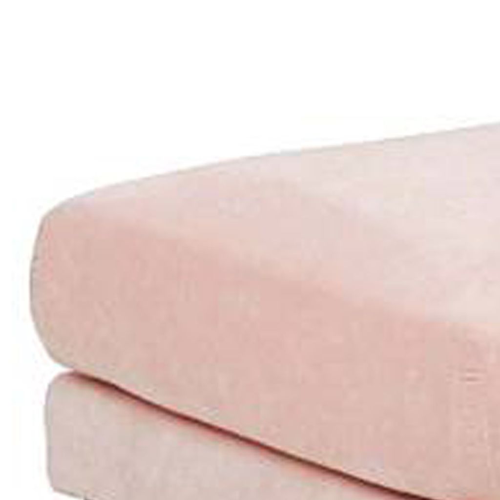 Rio 32 Inch Modular Ottoman, Box Cushion Seat, Wood Legs, Blush Pink - View 2