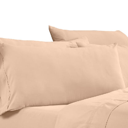 Minka 6 Piece California King Bed Sheet Set, Soft Microfiber, Sand Pink - View 2