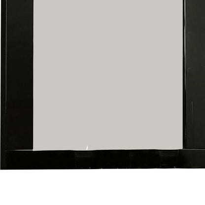 Cari 37 Inch Rectangular Mirror with Wooden Frame, Black - View 3