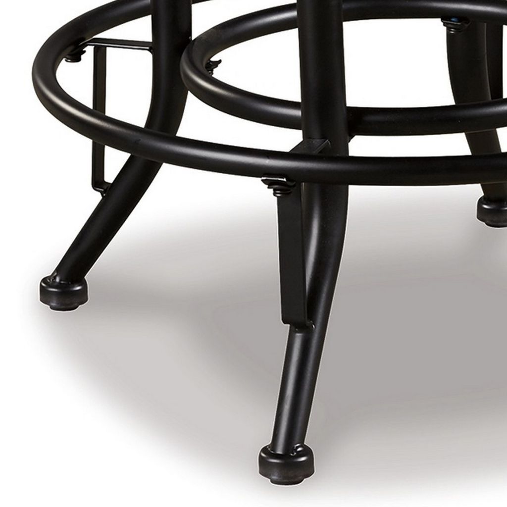 Zane 24 Inch Adjustable Swivel Counter Stool, Set of 2, Black Metal Base - View 4