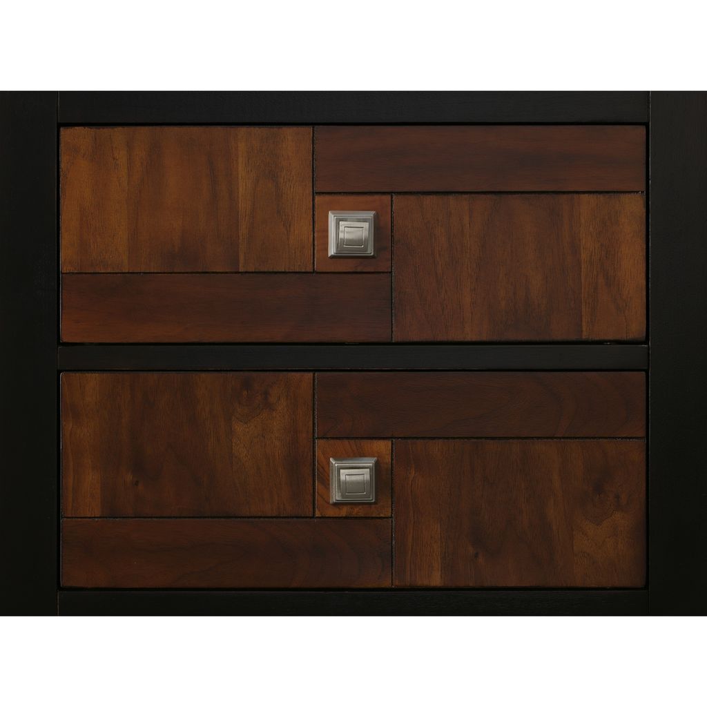 28 Inch Handcrafted Bedside Nightstand, 2 Drawers, Sleek Wood Pattern, Square Knobs, Walnut Brown - View 6