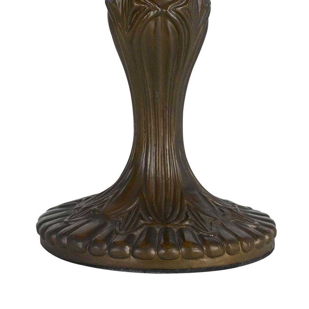 Metal Body Tiffany Table Lamp with Dragonfly Design Shade, Multicolor - View 3