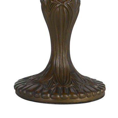 Metal Body Tiffany Table Lamp with Dragonfly Design Shade, Multicolor - View 3