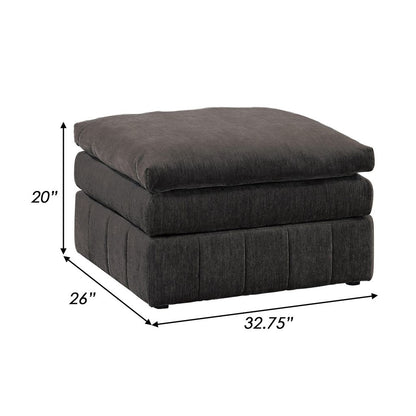 Luna 33 Inch Modular Ottoman, Three Layer Plush Cushioned Seat, Dark Gray - View 5