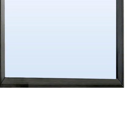 45 Inch Rectangular Wooden Frame Contemporary Mirror, Gray - View 4
