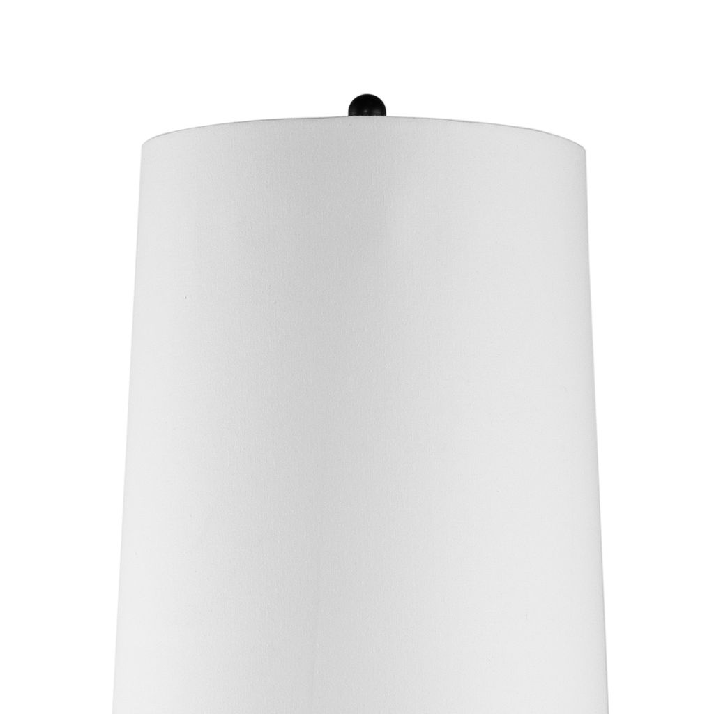 61 Inch Modern Floor Lamp, Round Drum Shade, Aluminum Frame, White, Black - View 2
